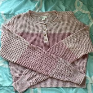Aeropostale Two-Tone Pink Waffle Knit Sweater